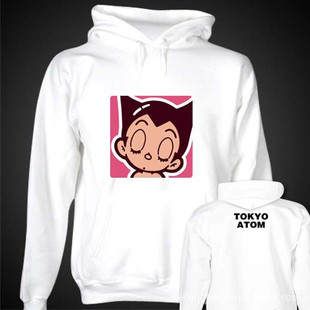 艺虎-tokyo atom卡通阿童木粉色头像 套头卫衣连帽衫