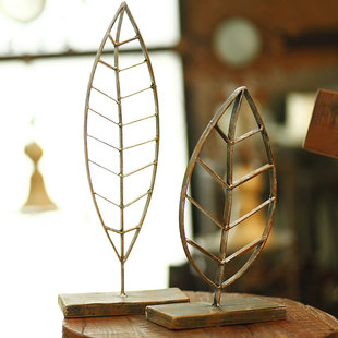 个性现代时尚树叶子造型铁艺做旧家居家饰摆件61型