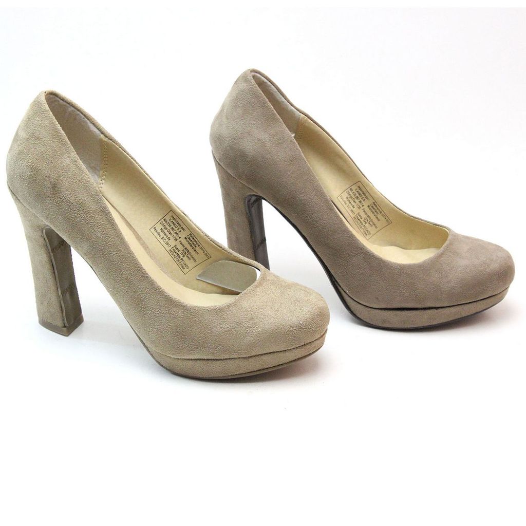 新款马蹄跟淑女单鞋 圆头防水台高跟绒料面单鞋 四个颜色职场女鞋