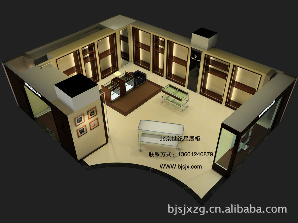 烤漆展柜厂 加工服装展柜 童装展柜 饰品展柜 免费设计安装