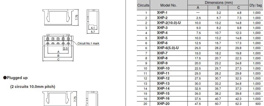 jst原装xh2.5系列 xhp-4