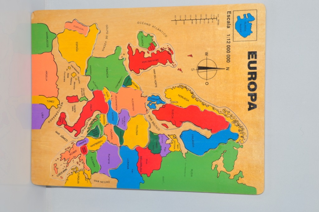 木制欧洲地图拼图出口欧洲原单高品质嵌板拼板清仓大促销