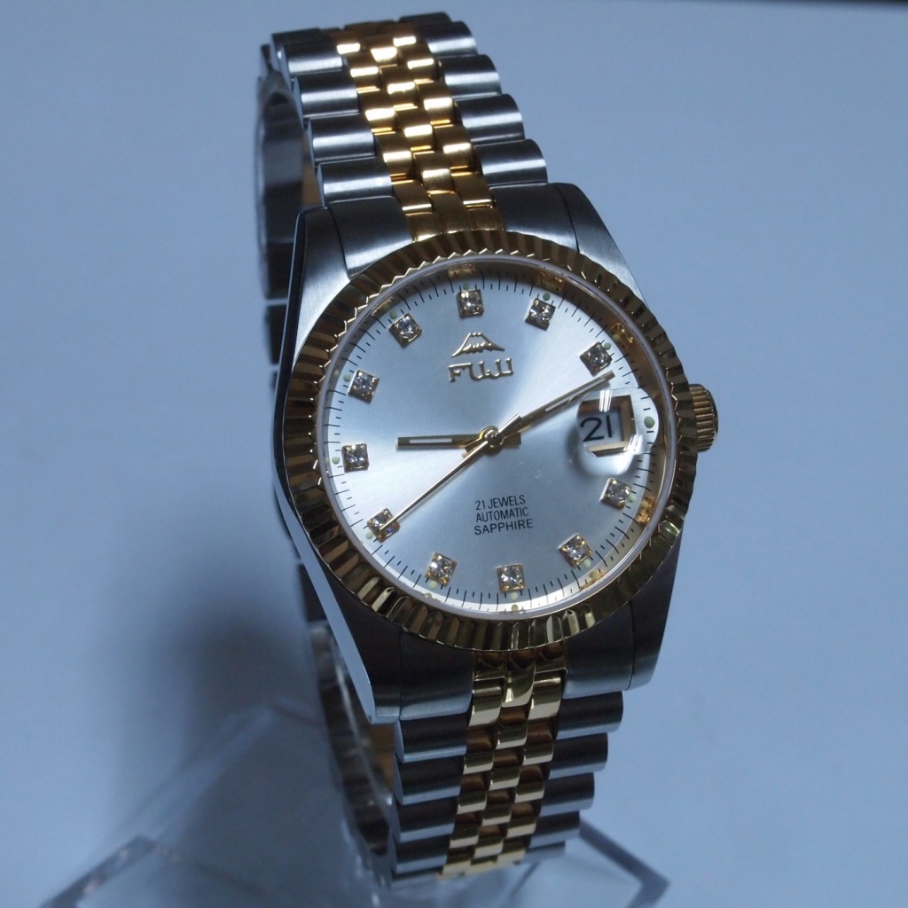 fuji富士手表 全自动机械男表 进口机芯 蓝宝石玻璃 精钢单历手表