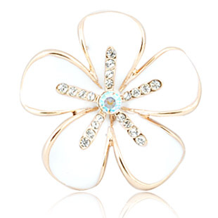 5片4钻花手机饰品配件手机美容配件合金镶水钻手机贴手机diy 贴钻