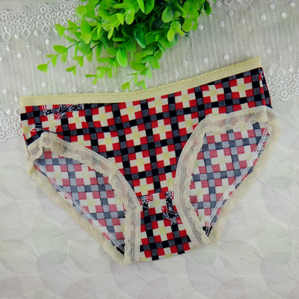 批发供应女式印花内裤三角裤格子内裤批发