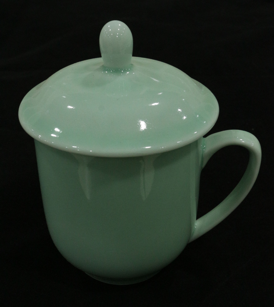 青瓷办公杯 会议杯 青瓷杯 陶瓷杯 带盖茶杯 盖杯 茶水杯马克杯