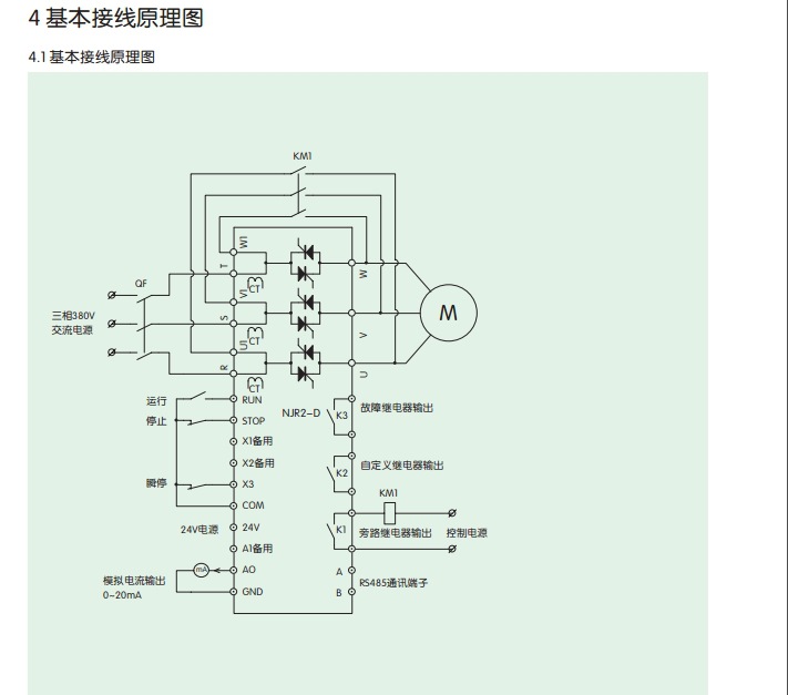 正泰起动器在线式软起动器njr222zx电机起动控制器