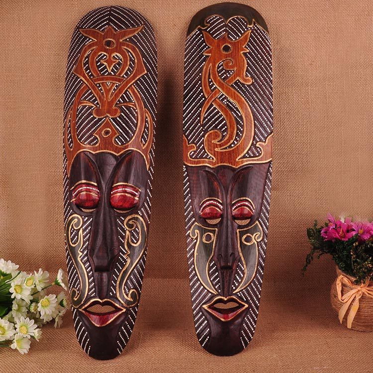 东南亚风格家居装饰 脸谱/面具 家居摆挂饰批发实木脸谱2967