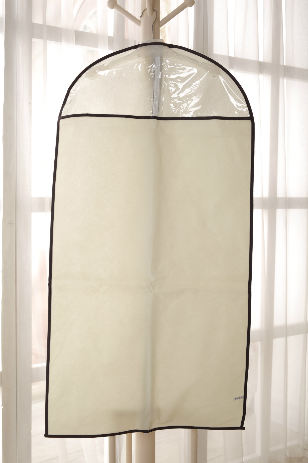 创意布艺防尘罩 西服套 透明加厚衣物防尘袋衣罩 纯色圆点防尘套