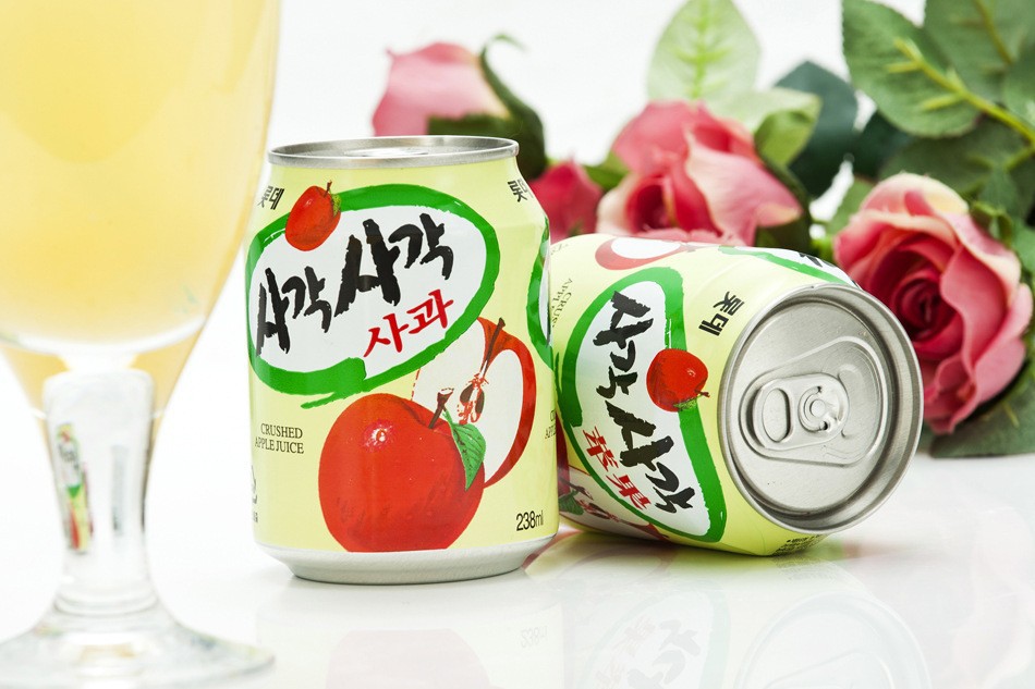 江苏代理韩国进口食品批发乐天粒粒果肉苹果汁饮料 238ml*12瓶