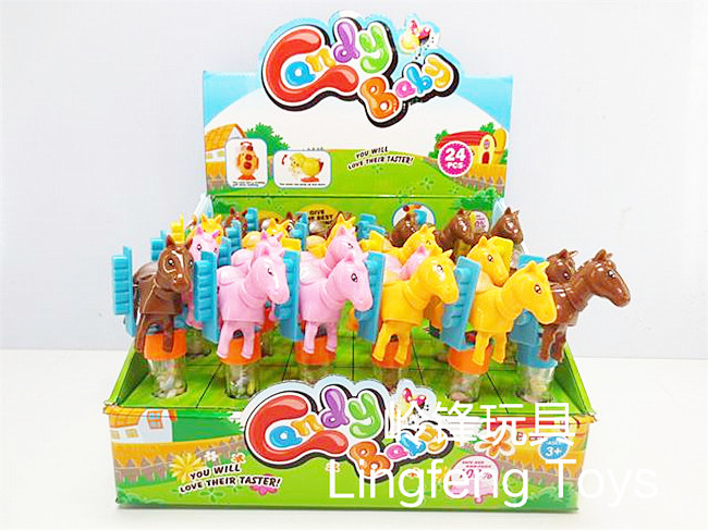 88a-9/展示盒24只上链马装糖棒/上链玩具/儿童玩具