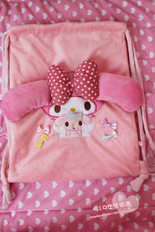 melody美乐蒂抽绳束口带双肩背包 卡通儿童书包 收纳袋