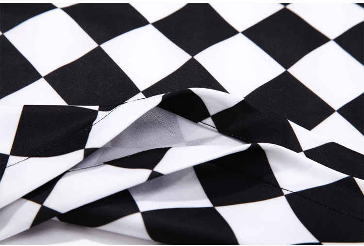 2013夏季新款zara大牌高档棋盘格连衣裙工厂黑白格背心裙批发6374