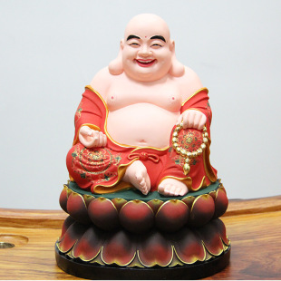 树脂极彩弥勒佛 树脂佛像 彩绘佛 工艺品 礼品摆件供佛笑佛