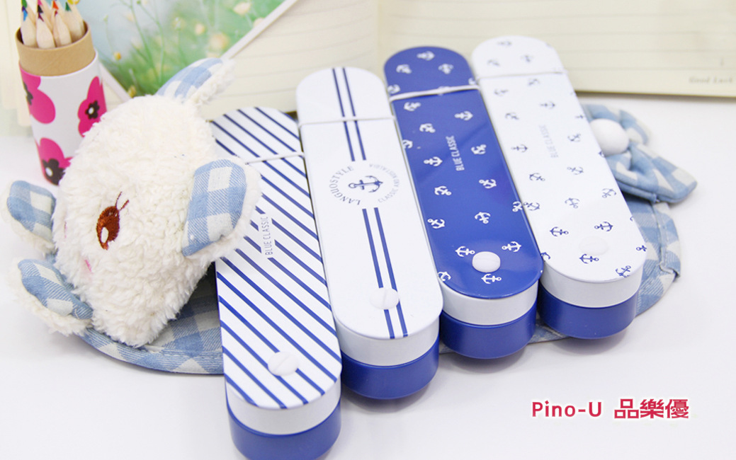 文教办公用品 文具 文具盒 韩国精品批发蓝果lgls-2389蓝色经典旋转