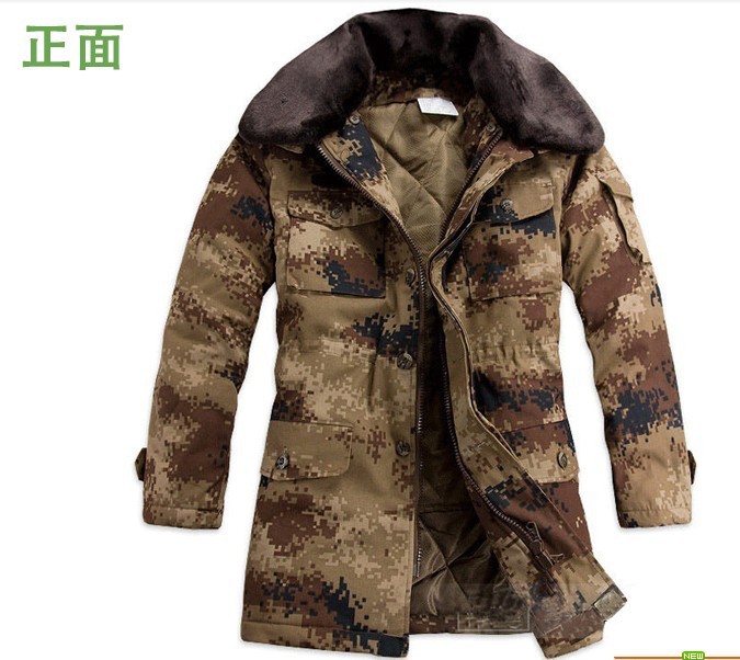 厂家直销正品07荒漠陆军迷彩服大衣冬季户外军大衣001
