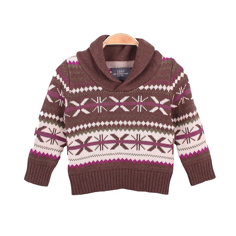 木木童装 外贸欧美原单h家纯棉线双面提花雪花图案儿童毛衣339
