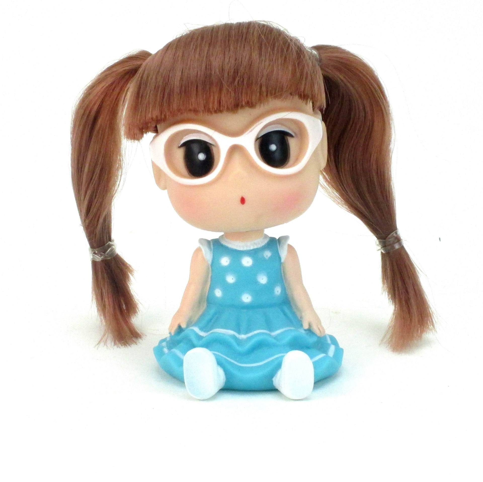 汽车摆件 弹簧糖胶摩丝娃娃 迷糊娃娃可爱女生6款