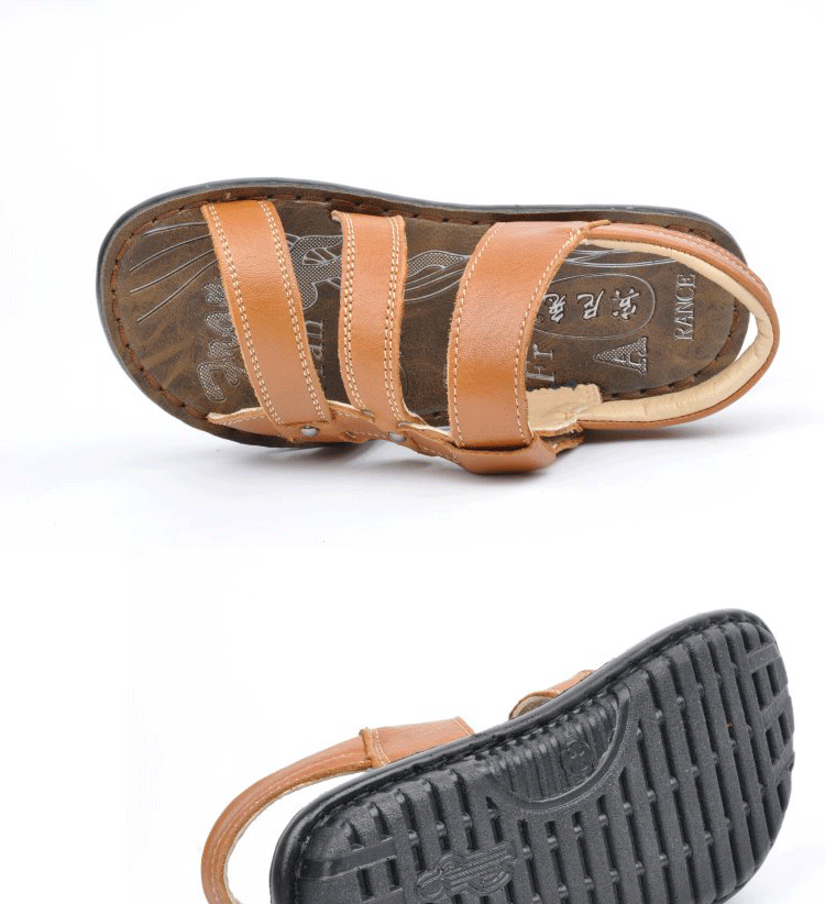 正品宾尼兔 夏季新款儿童沙滩鞋 真皮牛皮凉鞋 防滑防水男童鞋