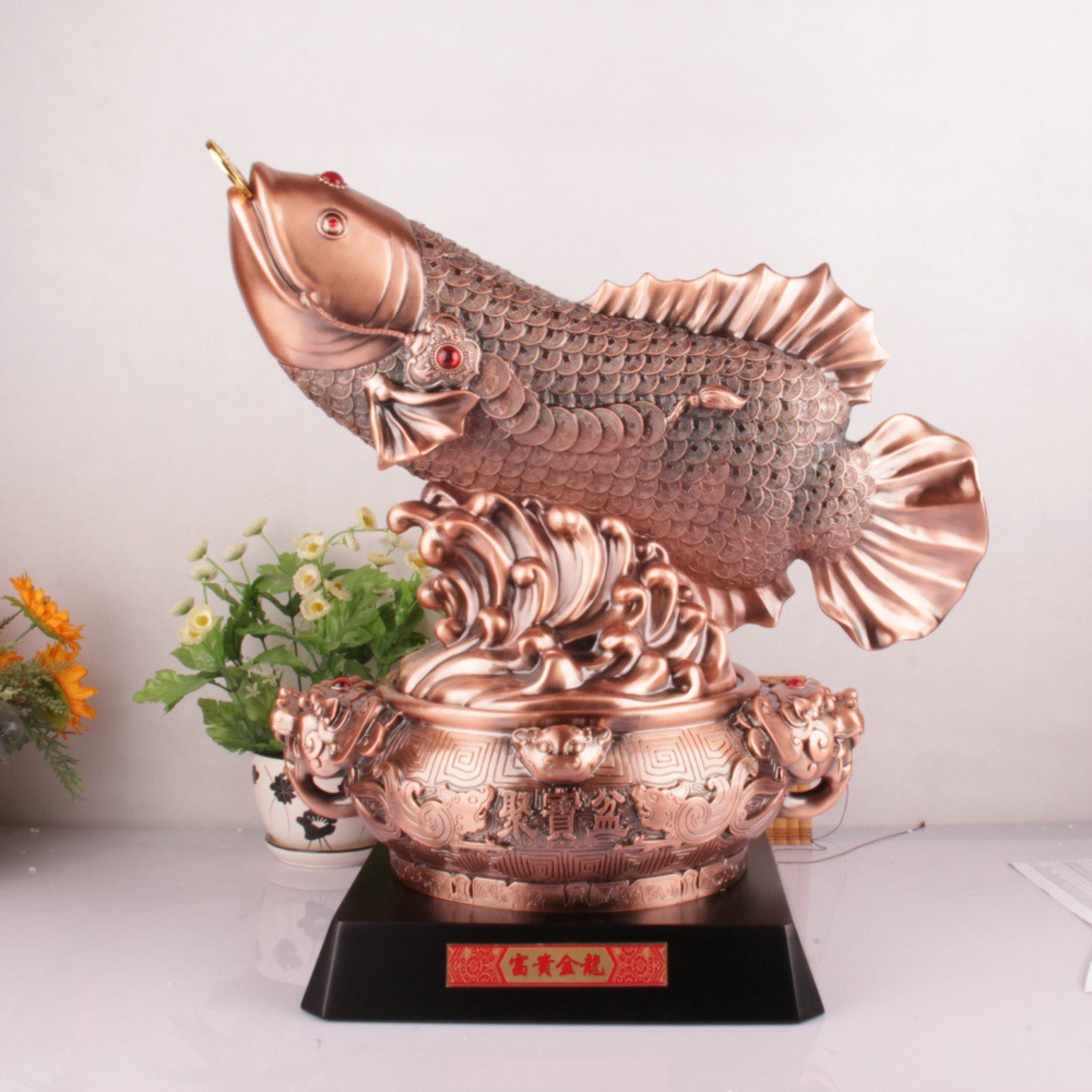 富贵金龙 高档招财鱼摆件 家居饰品 商务礼品摆件 树脂工艺品