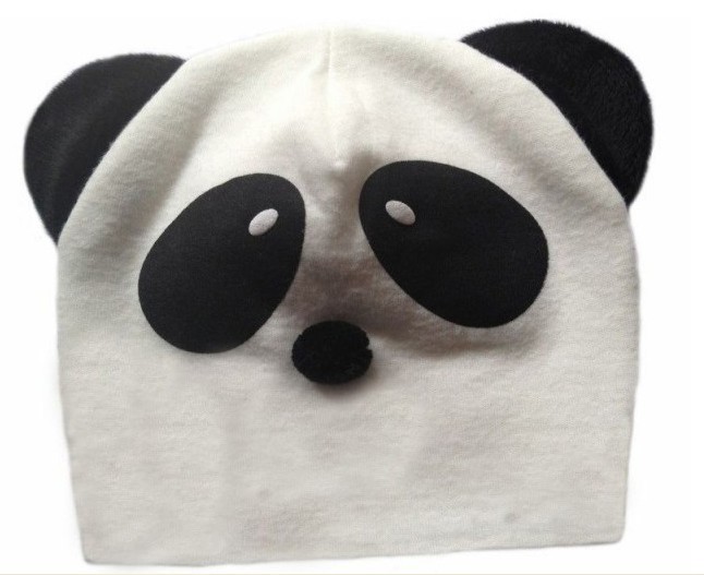 厂家直销 儿童纯棉熊猫套头帽 宝宝包头帽 套头帽子 t026