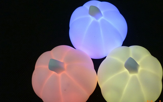 七彩南瓜小夜灯 蓝瓜小夜灯 夜光南瓜灯 南瓜鬼脸灯