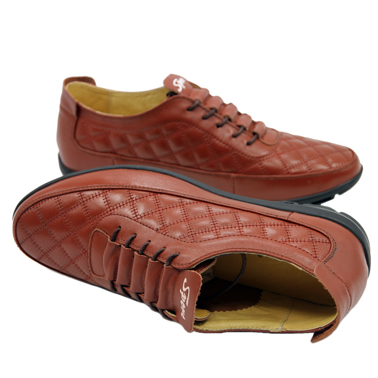 厂家直销 皮尔查里优质皮鞋 橘黄色单皮休闲男士皮鞋