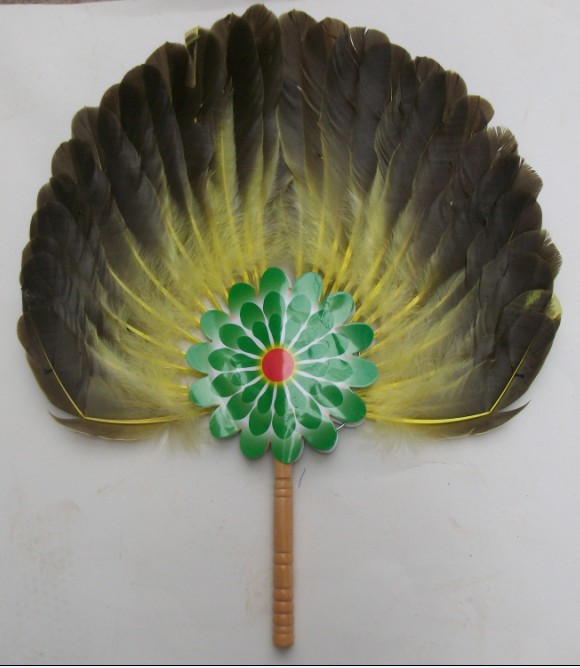 手工艺礼品新奇特羽毛扇子国家非物质文化遗产毛花扇