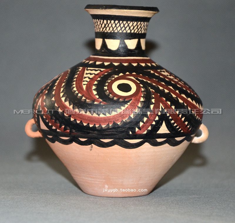 甘肃特产 纯手工彩陶 花瓶摆件 工艺品 马家窑半山文化彩陶彩陶罐