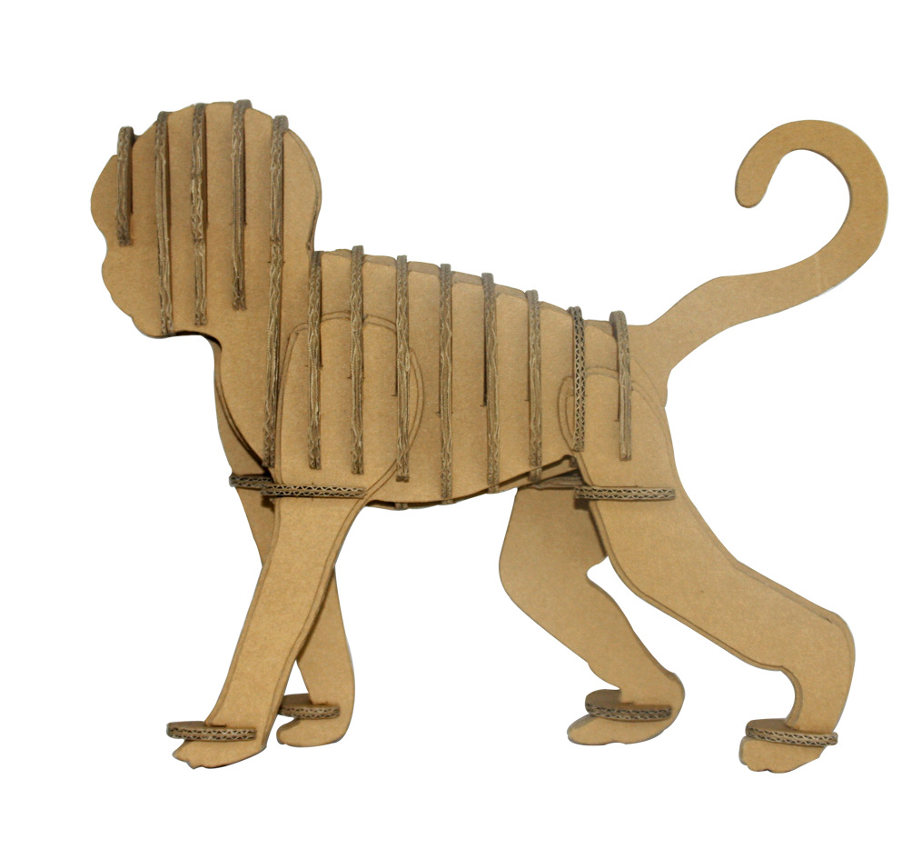 纸质3d立体拼图动物模型 益智玩具 十二生肖猴智力拼图图片_4
