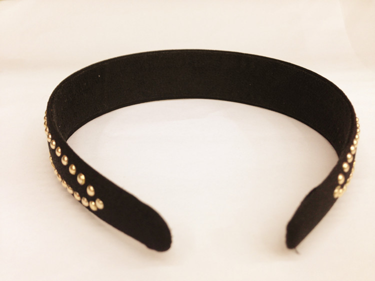 新款韩国靓丽时尚头饰品35mm烫珠头箍发箍发扣头扣 1个起购六色