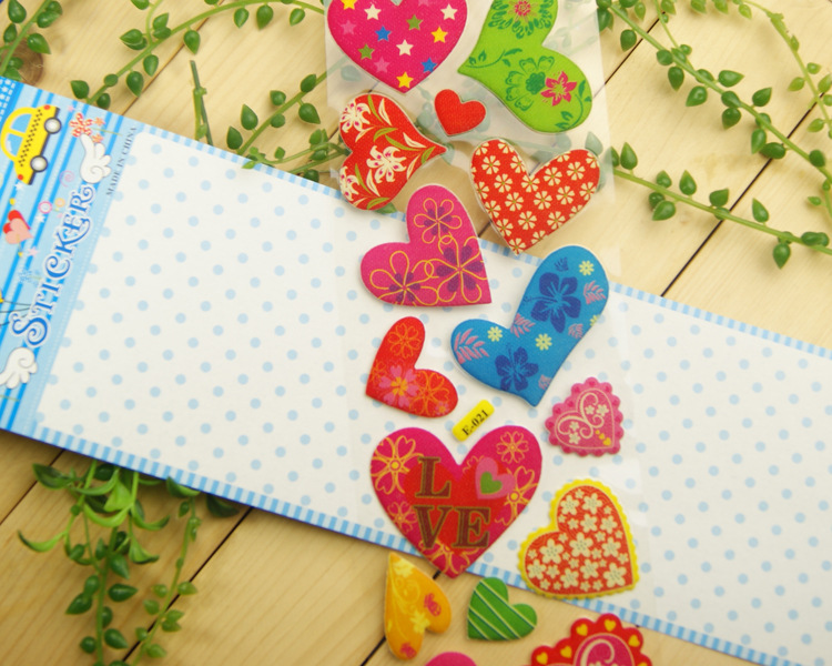 t121 桃心卡通泡泡贴 儿童可爱泡泡贴