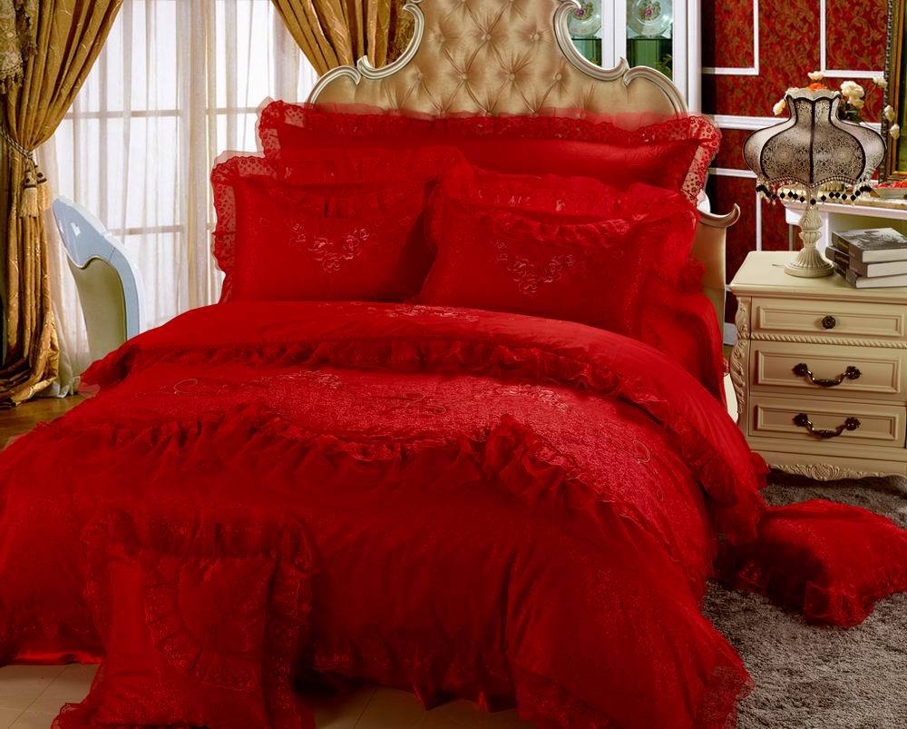 家居用品,母婴,玩具 床上用品 床品套装 100%纯棉婚庆七件套 高档提花