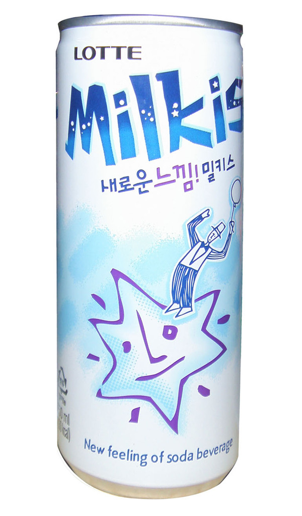 韩国进口饮料批发乐天牛奶苏打饮料碳酸饮料250ml