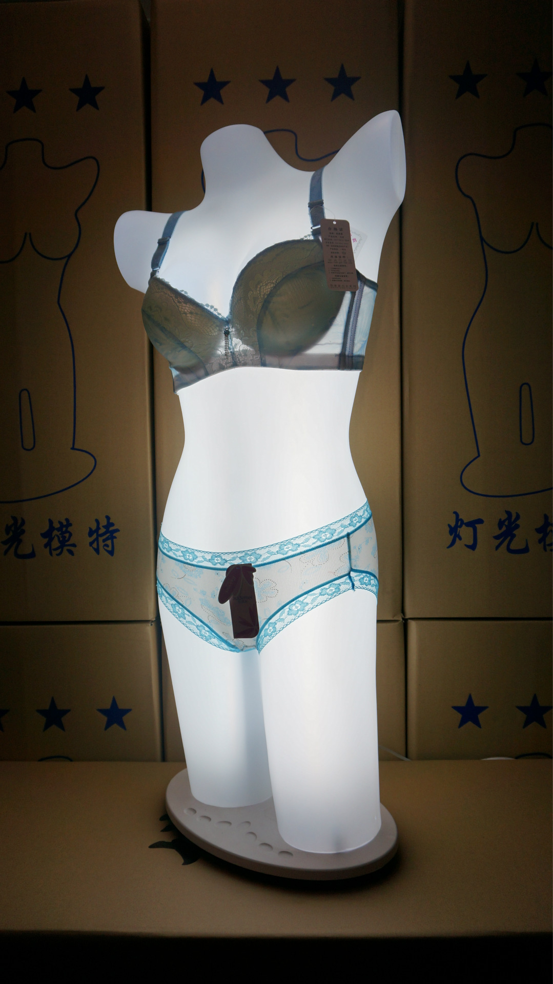 新款 灯光内衣模特道具 高肩 全身 胶底
