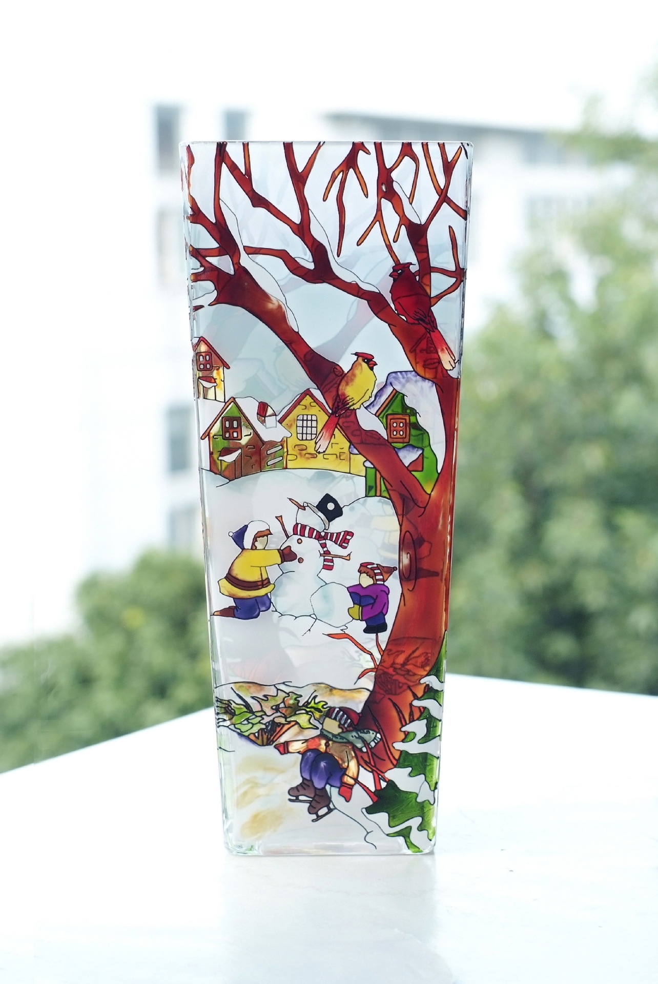 纯手工 彩绘玻璃花瓶 家居创意摆件 欧式风格 工厂直销