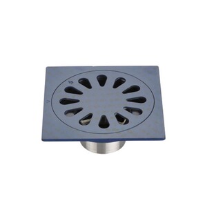 供应纯铜地漏 专利金属弹簧自封防臭地漏 深蓝彩表面 洁净地漏