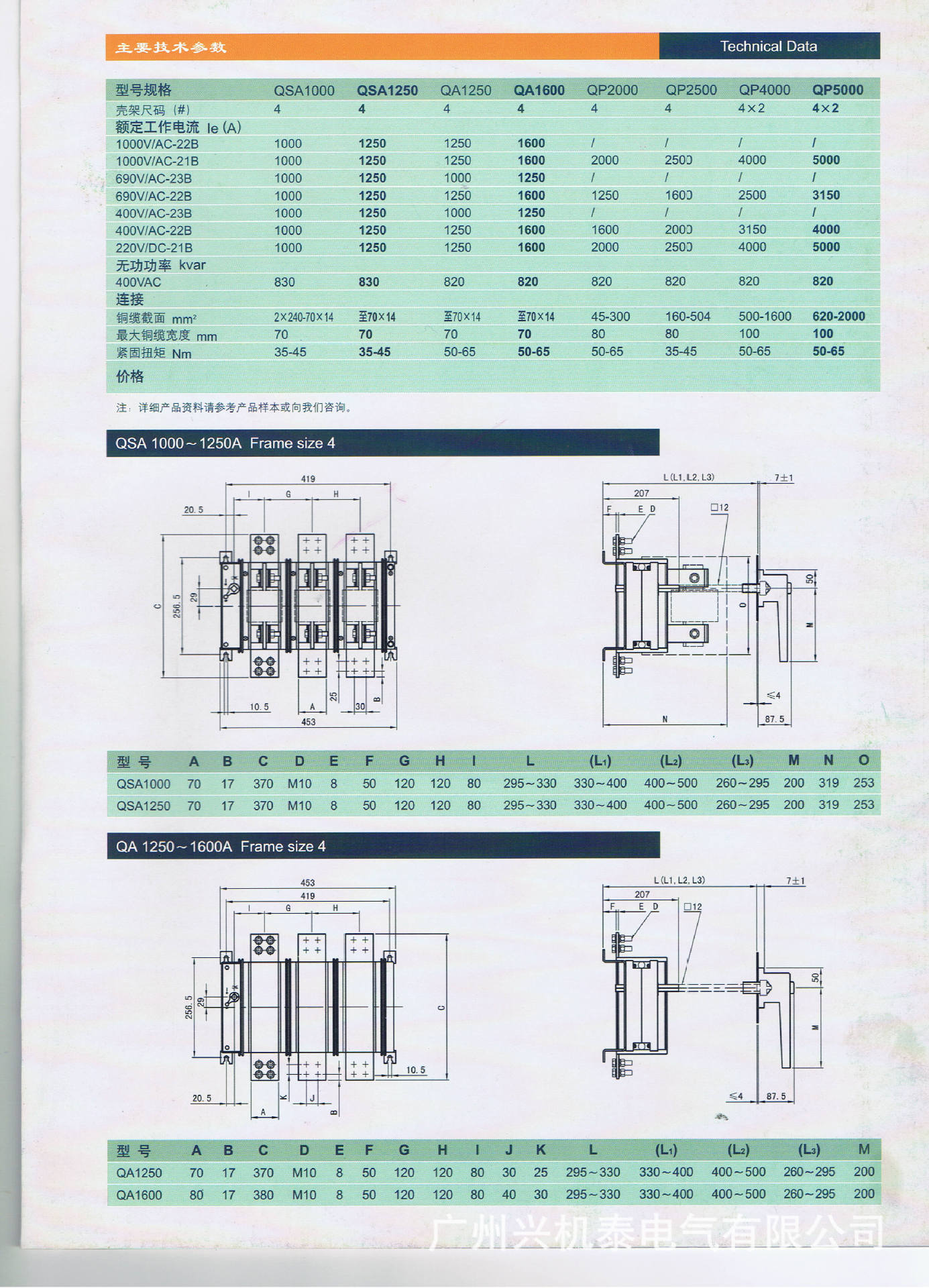 厦控qp-1000a/2 qsa隔离开关熔断器组 qa qp 隔离开关