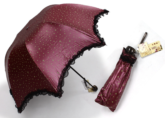 安娜淑蕾丝色胶阿波罗三折伞 a3847 55cm*8根