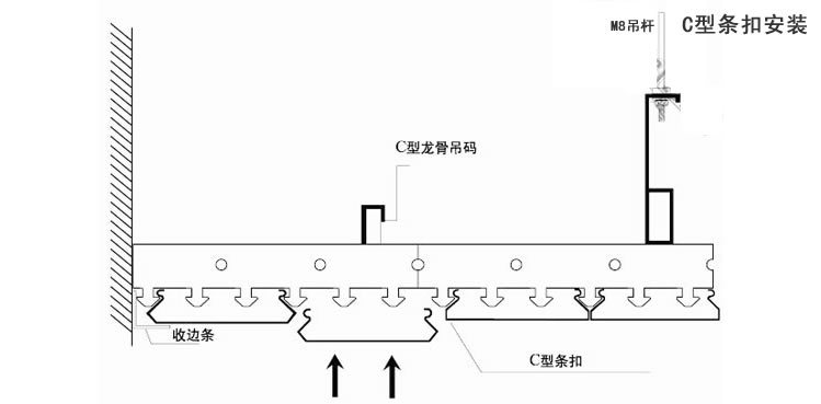 佛山厂家 勾搭式吊顶铝天花 喷粉木纹吊顶铝条扣 防火防锈铝天花