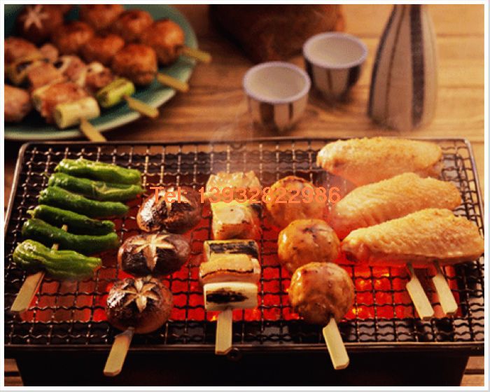 现货热卖烧烤牛羊肉串海鲜鸡排羊排鱼片玉米等食物的烧烤网盘