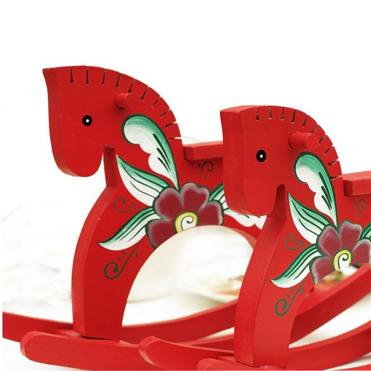 瑞典国宝 欧式原木彩绘 红色遥马 婚庆摆件 礼品摆件 木质彩绘