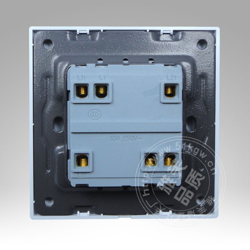 两开双控墙壁开关暗装b7系列二开双控钢架开关插座带大荧光条