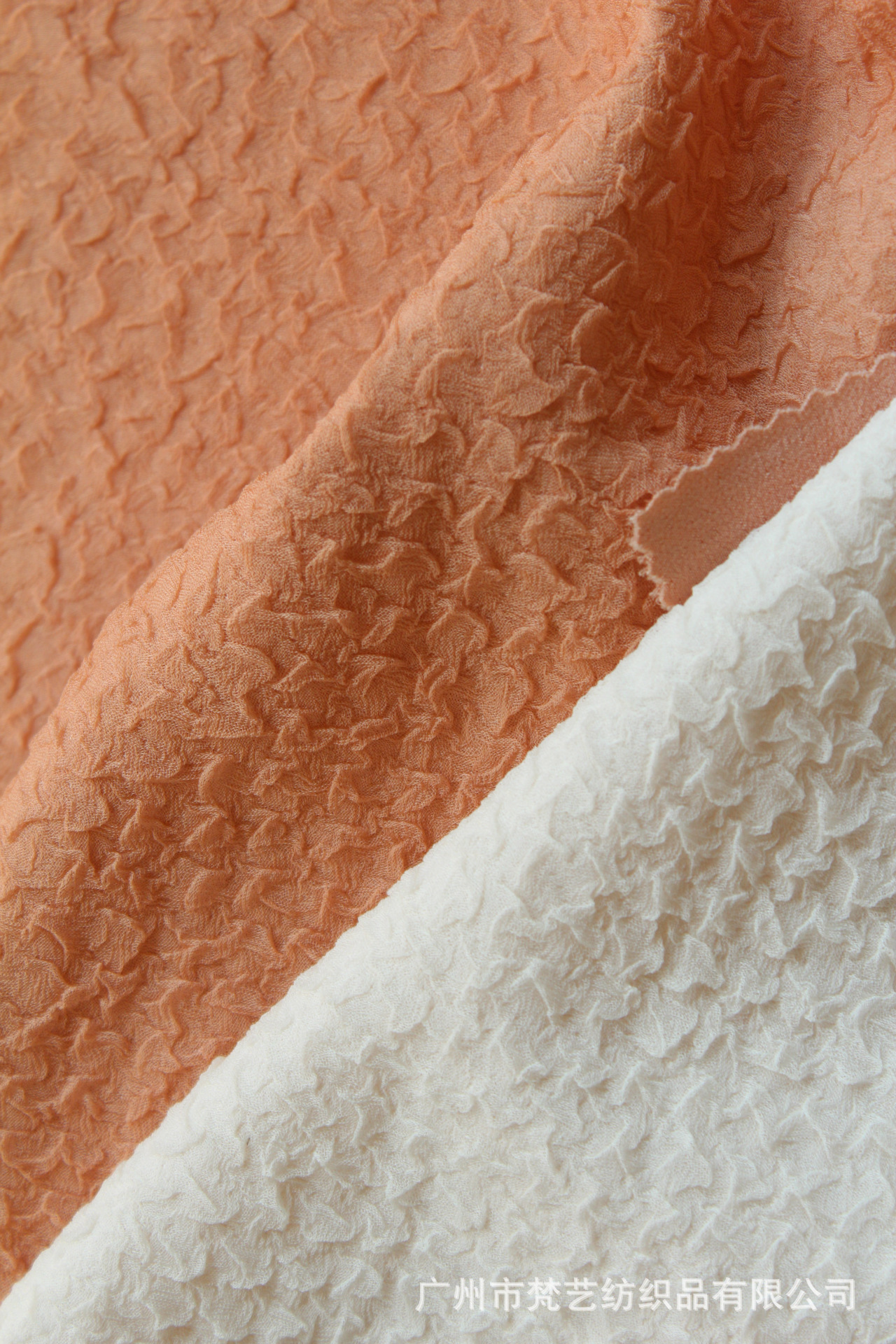 【厂家直销】化纤布春夏季素色全涤大褶皱肌理纹弹力裤面料裙面料