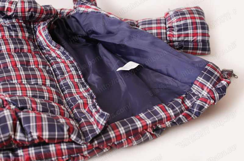 310221圣诞棉衣 ken*荷叶领棉衣 外贸童装批发