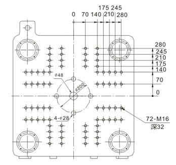 注塑机山东注塑机销售塑料扫把注塑机tyd-168sv机         动模板尺寸