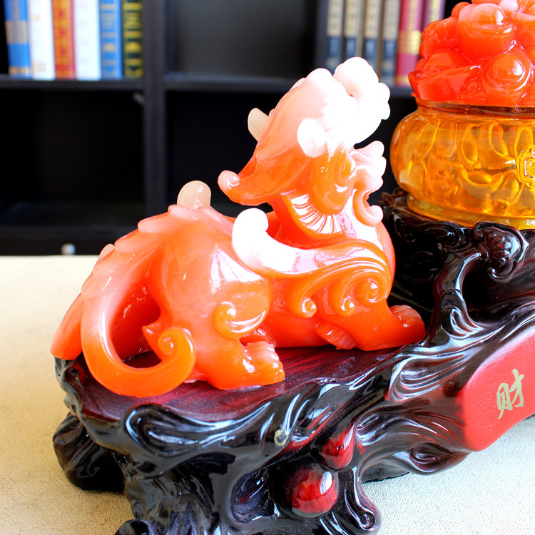 厂家直批聚宝盆仿玉貔貅摆件招财纳福家居装饰品风水吉祥物
