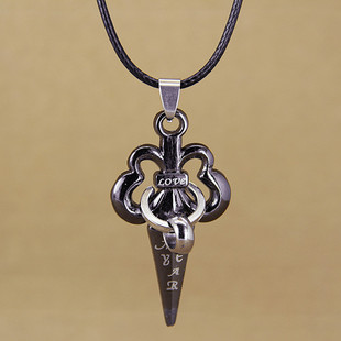 朋克饰品 非主流个性异形动漫刀剑皮绳项链 厂家供应男装项链批发