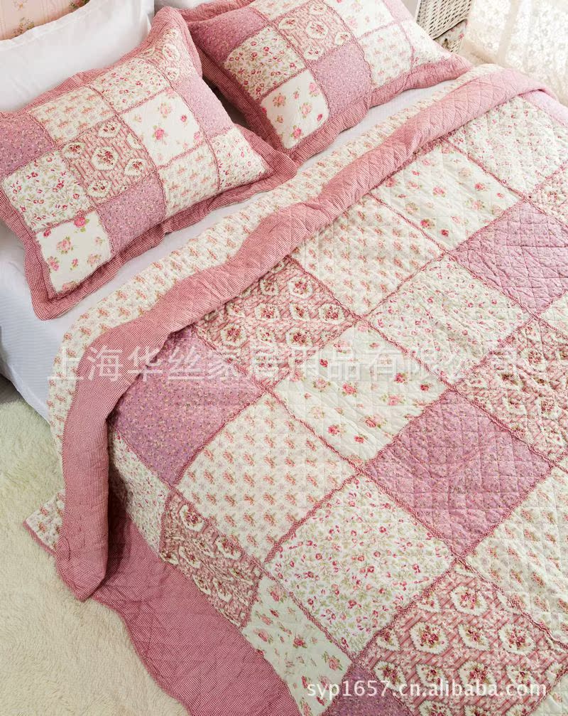 986外贸原单床上用品/全棉水洗绗缝被/拼布百纳被/高档家纺