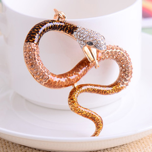 蛇年吉祥物创意钥匙链生肖金蛇钥匙扣镶钻本命年创意生日礼物